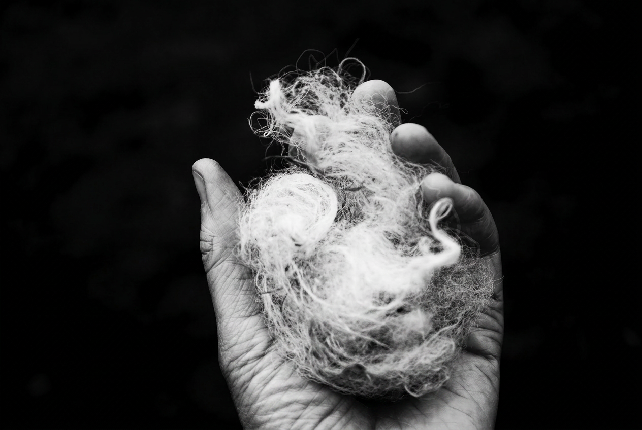 Raw Scottish hill wool, undyed